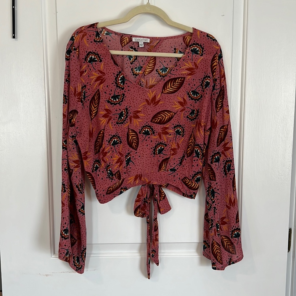 Patrons of Peace bell-sleeve top floral